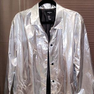 Silver metallic trench from Forever 21